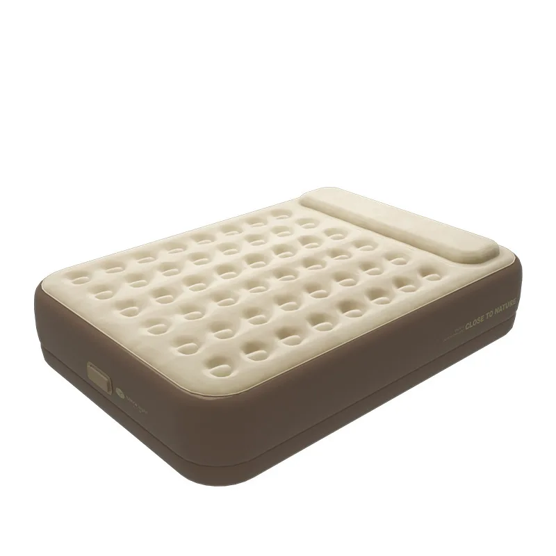 Colchão de ar inflável para acampamento ao ar livre, duplo, automático, dobrável, à prova d'água, flocagem espessada