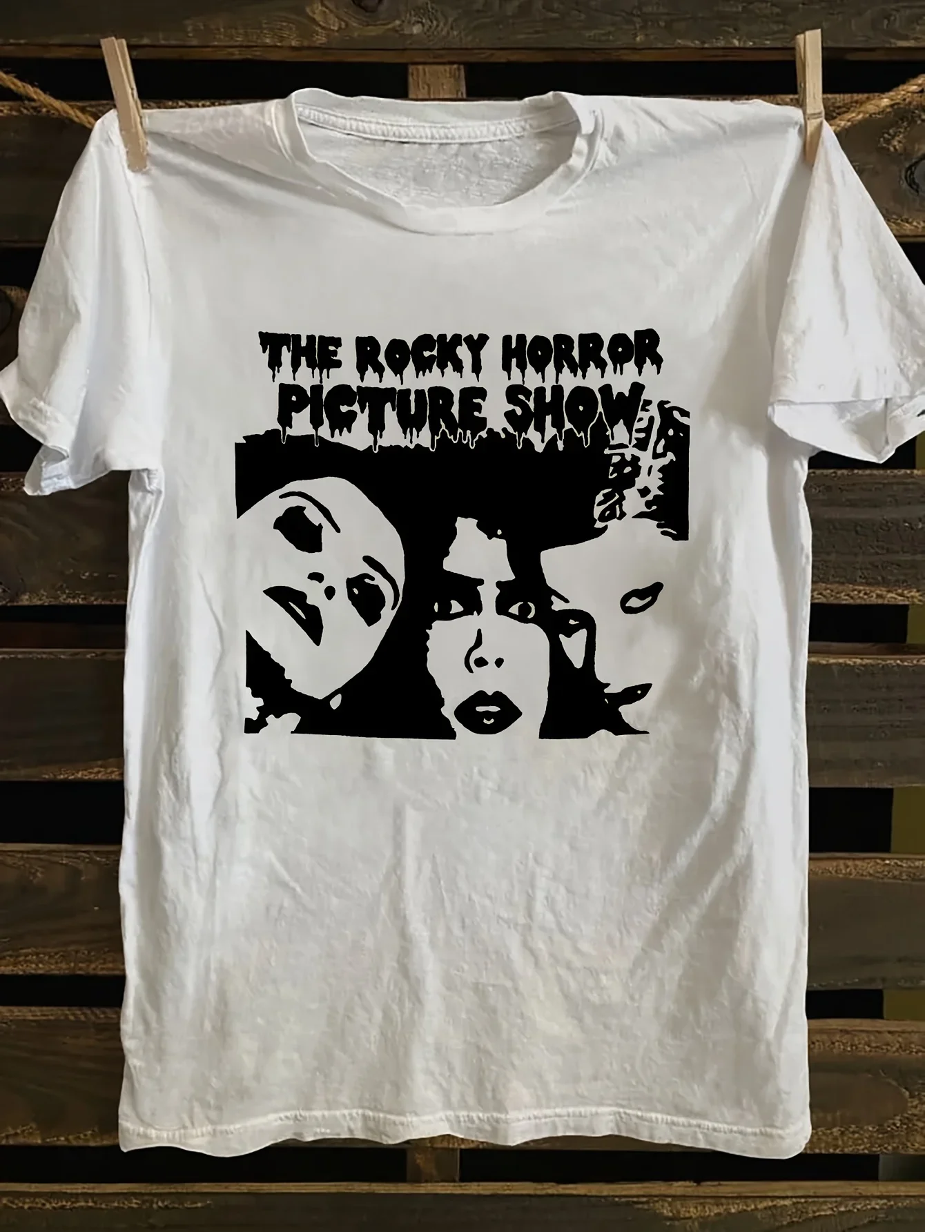 The Latest Hot-selling "Rocky Horror Show" Pattern Short-sleeved Loose Men's and Women's Same Crew Neck Cotton T-shirt