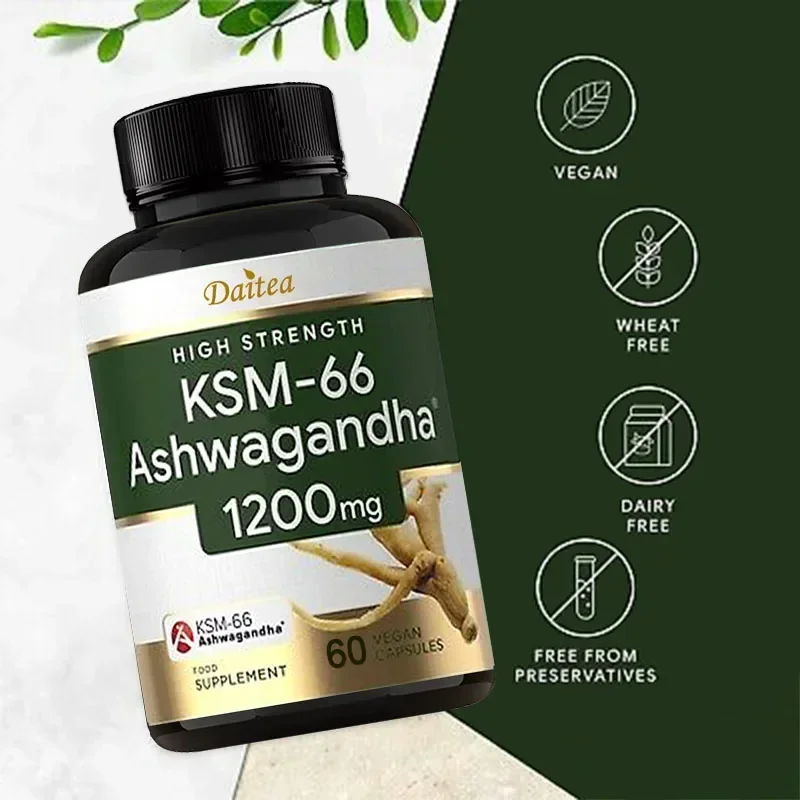 Ashwagandha Extract Capsules - Natural Energy Supplement Promotes Nerve Health Regulates Cortisol and Helps Relieve Anxiety