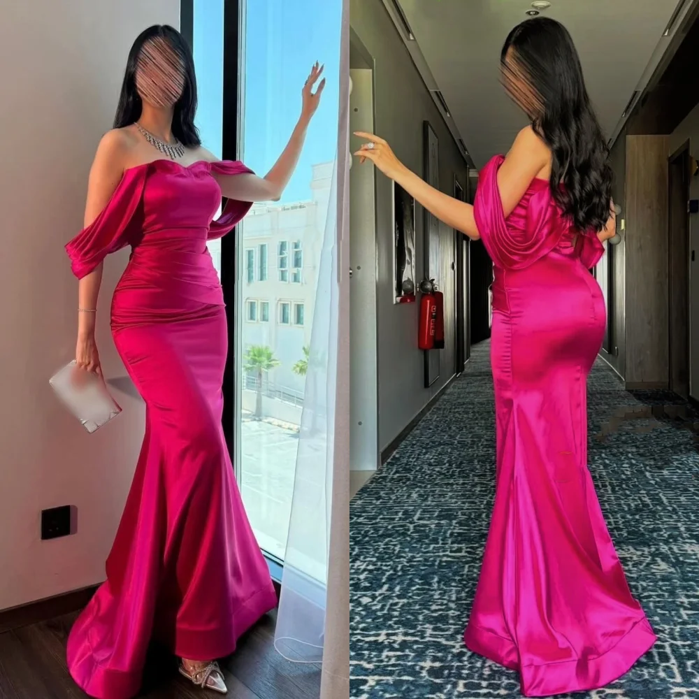 

Длинные платья русалки со складками Charmeuse по индивидуальному заказу, элегантная вечеринка, свадьба, простой вечер