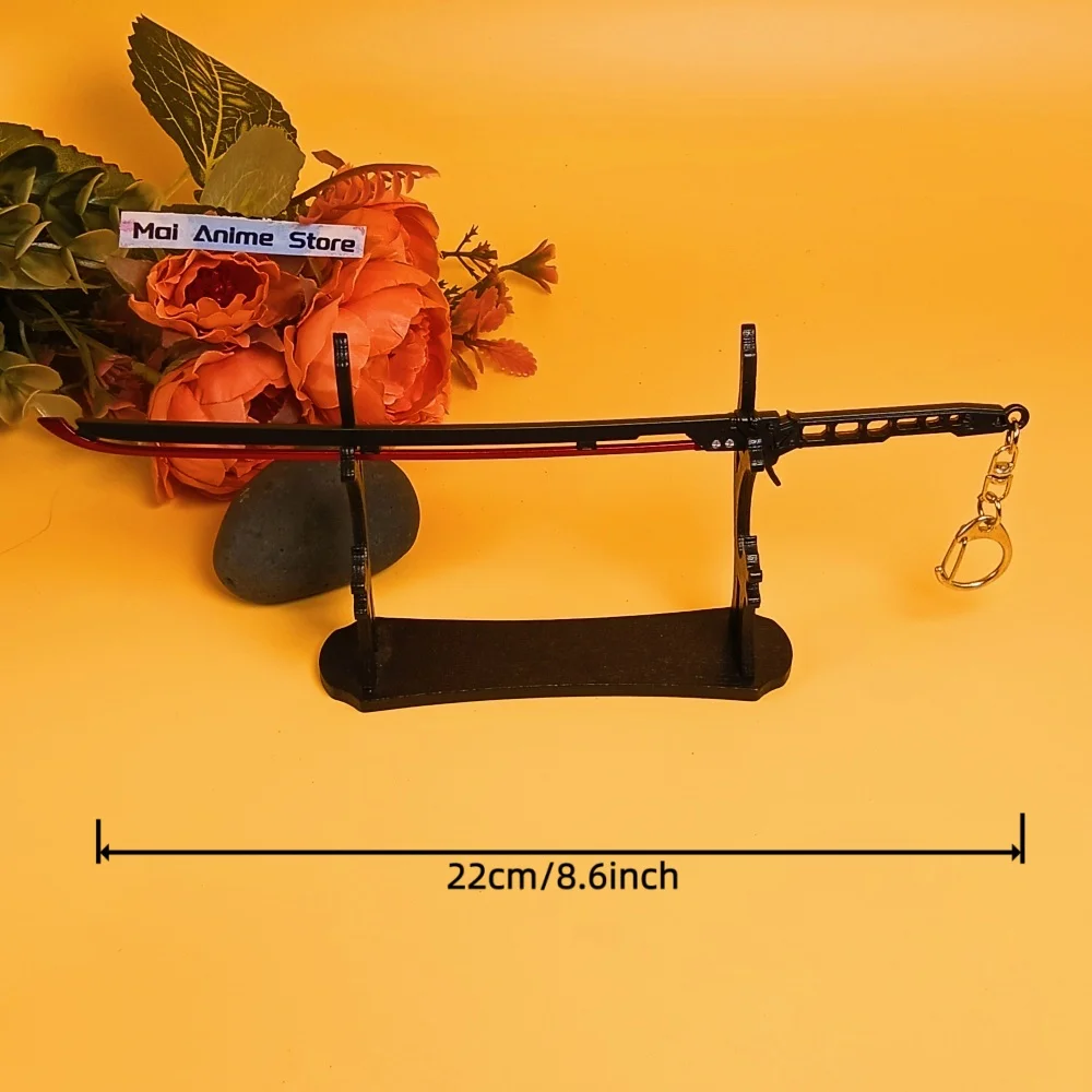 8.6인치 사이버펑크 카타나 실물 크기 일본 카타나 사무라이 금속 블레이드 스틸 애니메이션 나이프 닌자 다마스커스 검 무딘 장난감 선물