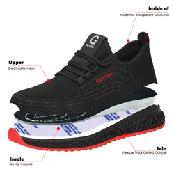 Zapatos de seguridad punta de acero Ryder transpirables indestructibles hombre