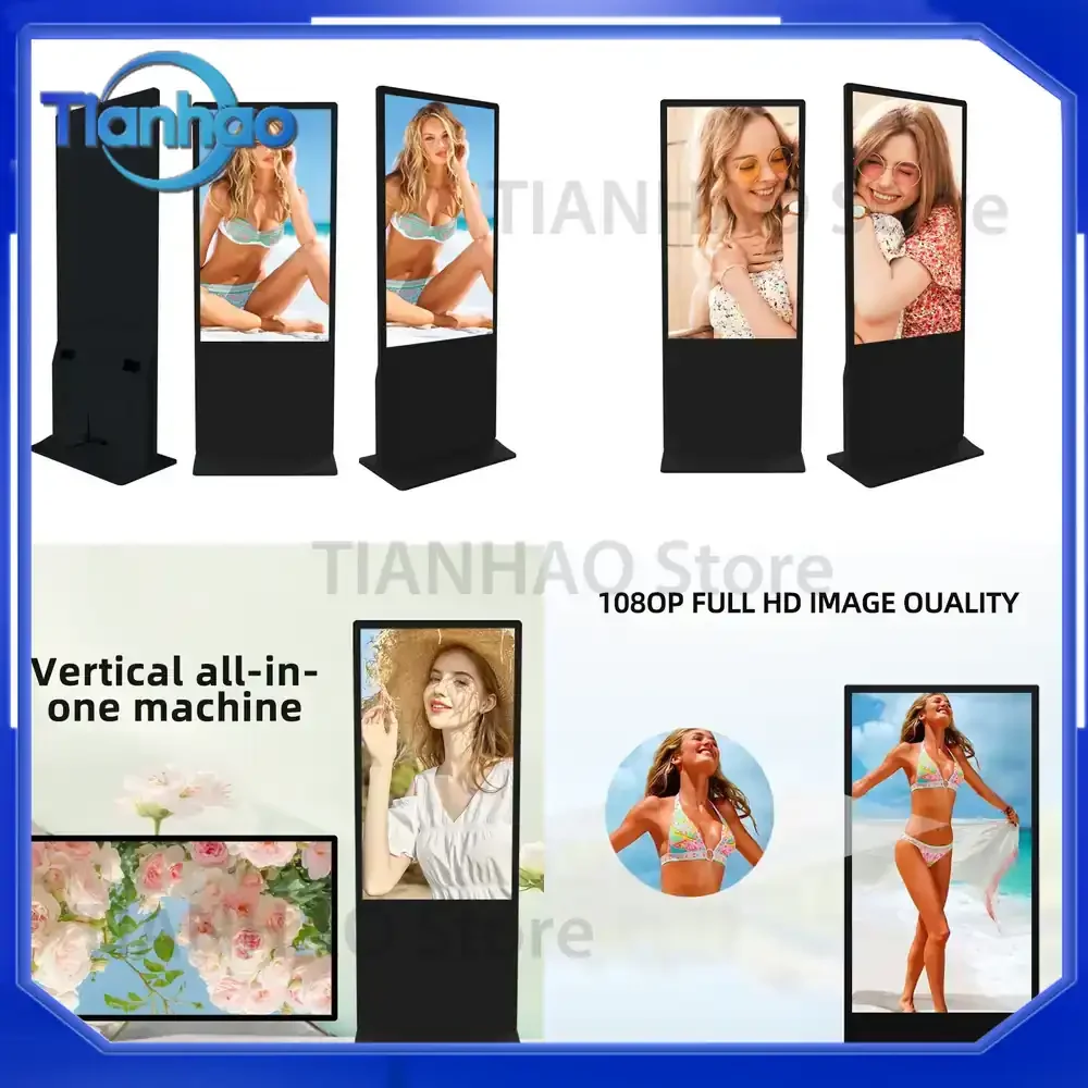 All-in-One 65-Inch Indoor Multimedia LCD Touch Display Screen Vertical Query Machine for Retail Store Elevator Wayfinding