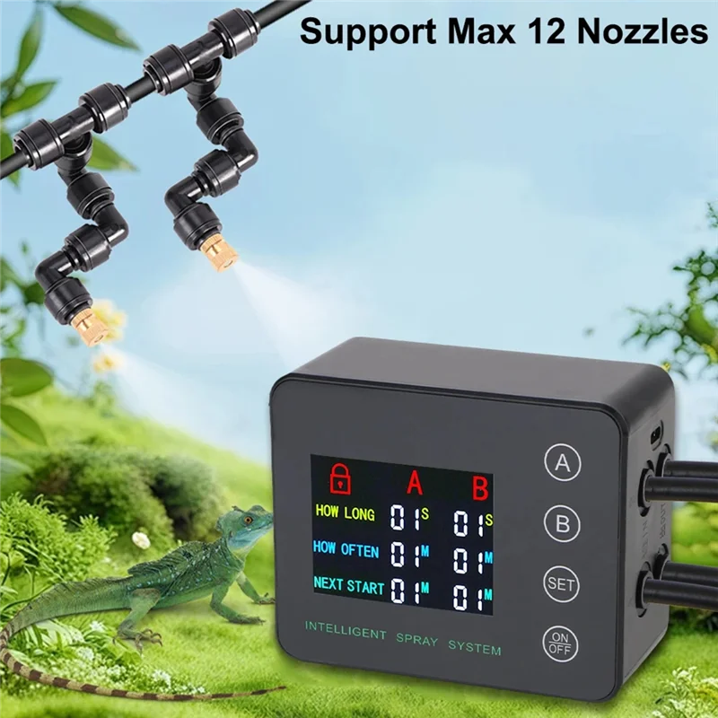 

ABHB-4 Nozzles Electronic Spraying Set Double Pump Irrigation Timer System Irrigation Timer