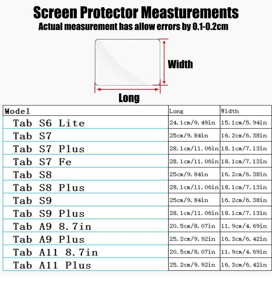 Gehärteter Glas-Displayschutz für Samsung Galaxy Tab S7 S9 Fe Plus S8 Ultra Tab S6 Lite A8 A11 Plus A9 Folie Einfache Installation – Detail 13