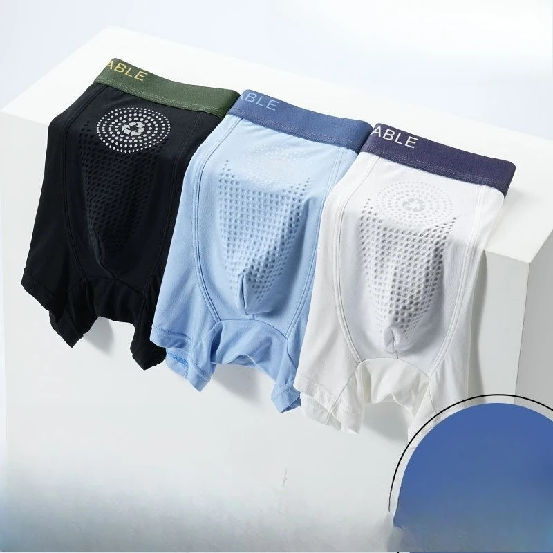 Four Corner Adult Shorts  Modal Breathable Non-trace Flat Angle Antibacterial Anion Hygroscopic Massage  Non-inductive Underwear