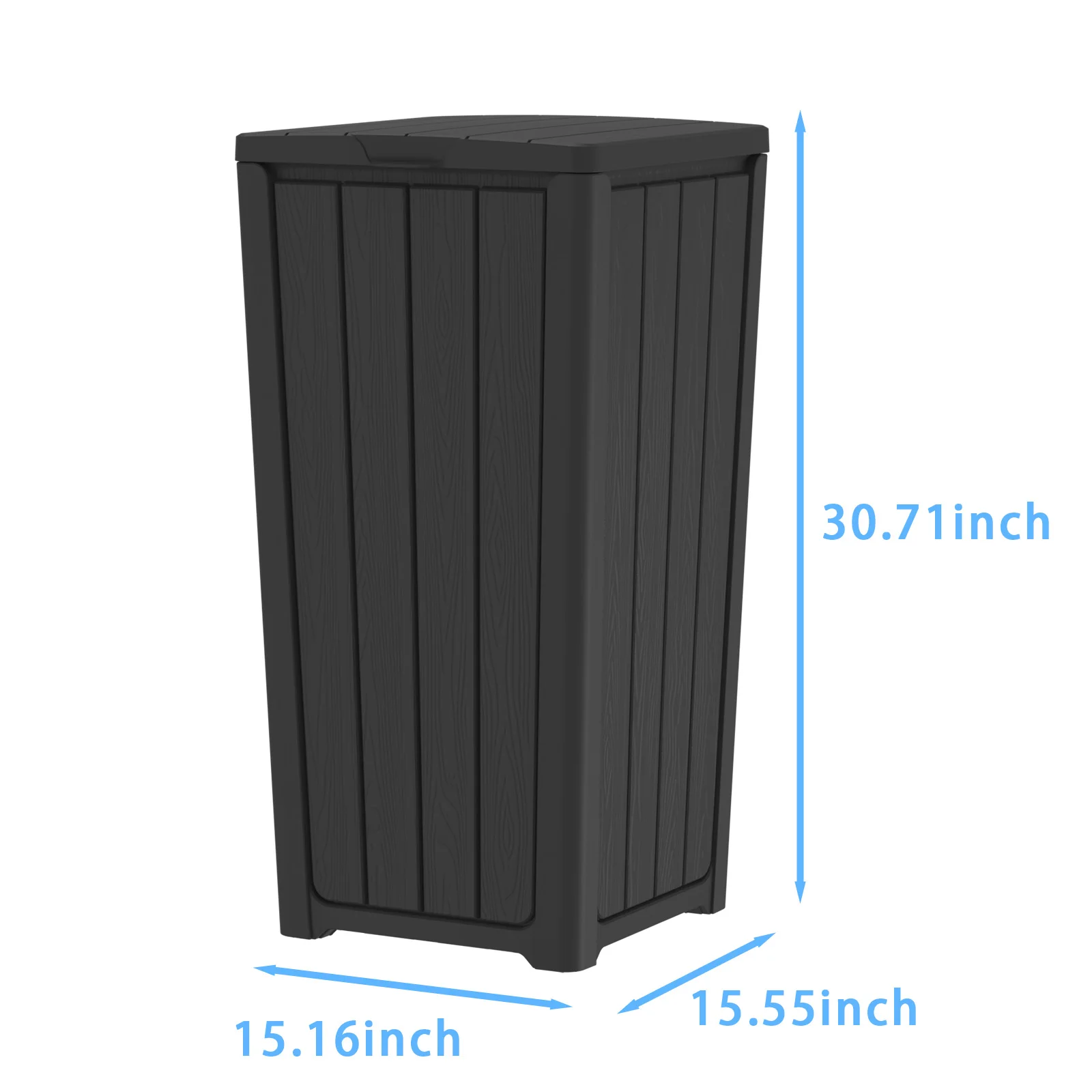 

Resin Outdoor Trash Can with Lid, Waterproof Garbage Bin for Patio Garden Kitchen