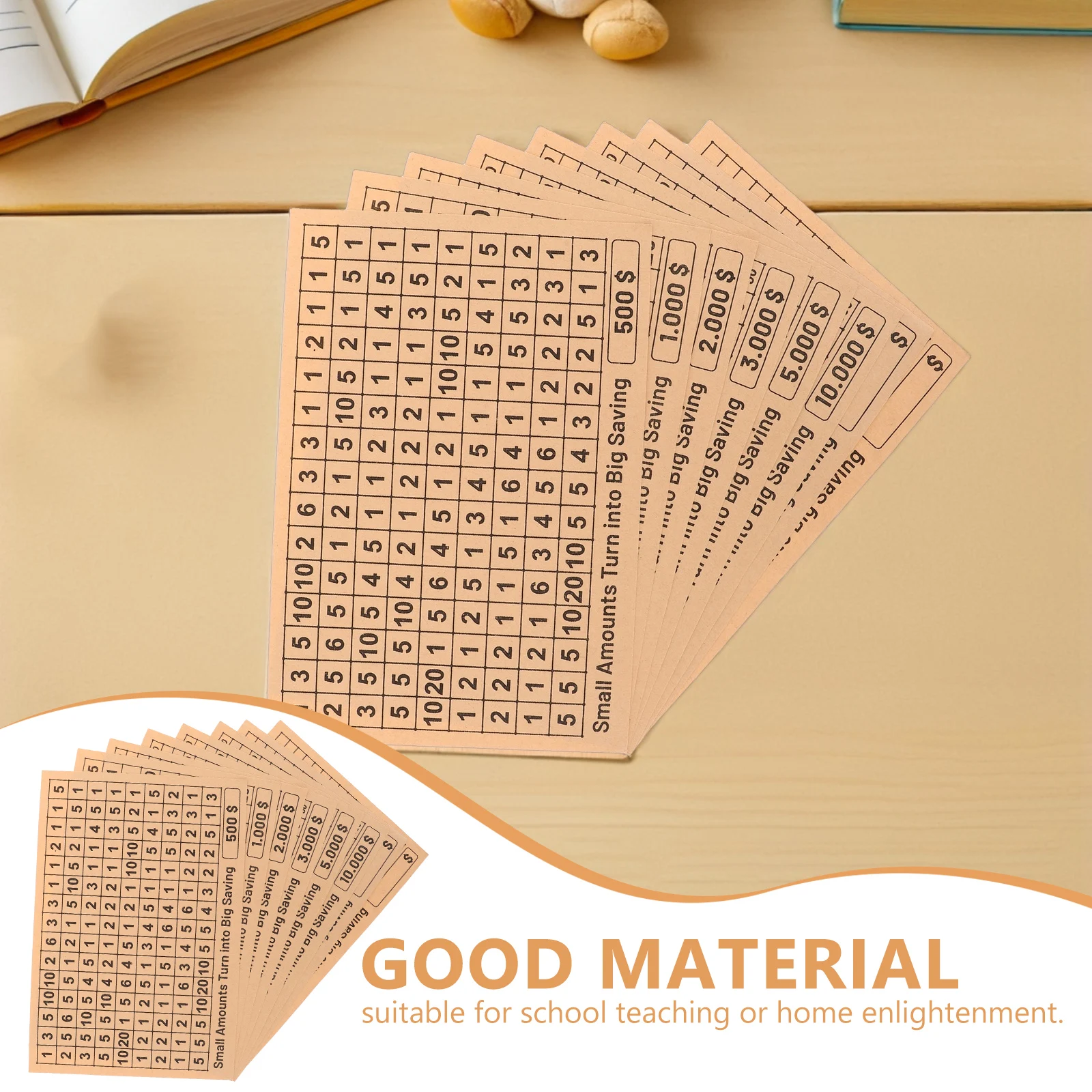 2 ensembles 2 ensembles d'autocollants de tirelire de conception de Dollar étiquettes de boîte d'argent de bricolage pour les défis d'épargne cartes de piste feuilles de stratégie de banque de pièces de monnaie