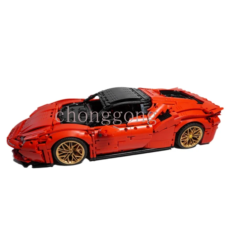 Moc SF90 Stradale 슈퍼 럭셔리카 로고 모델 조립 키트, 창조자 블록 벽돌 장난감, 어린이 생일 선물, 남아용 세트, 1:8 체중계, 신제품