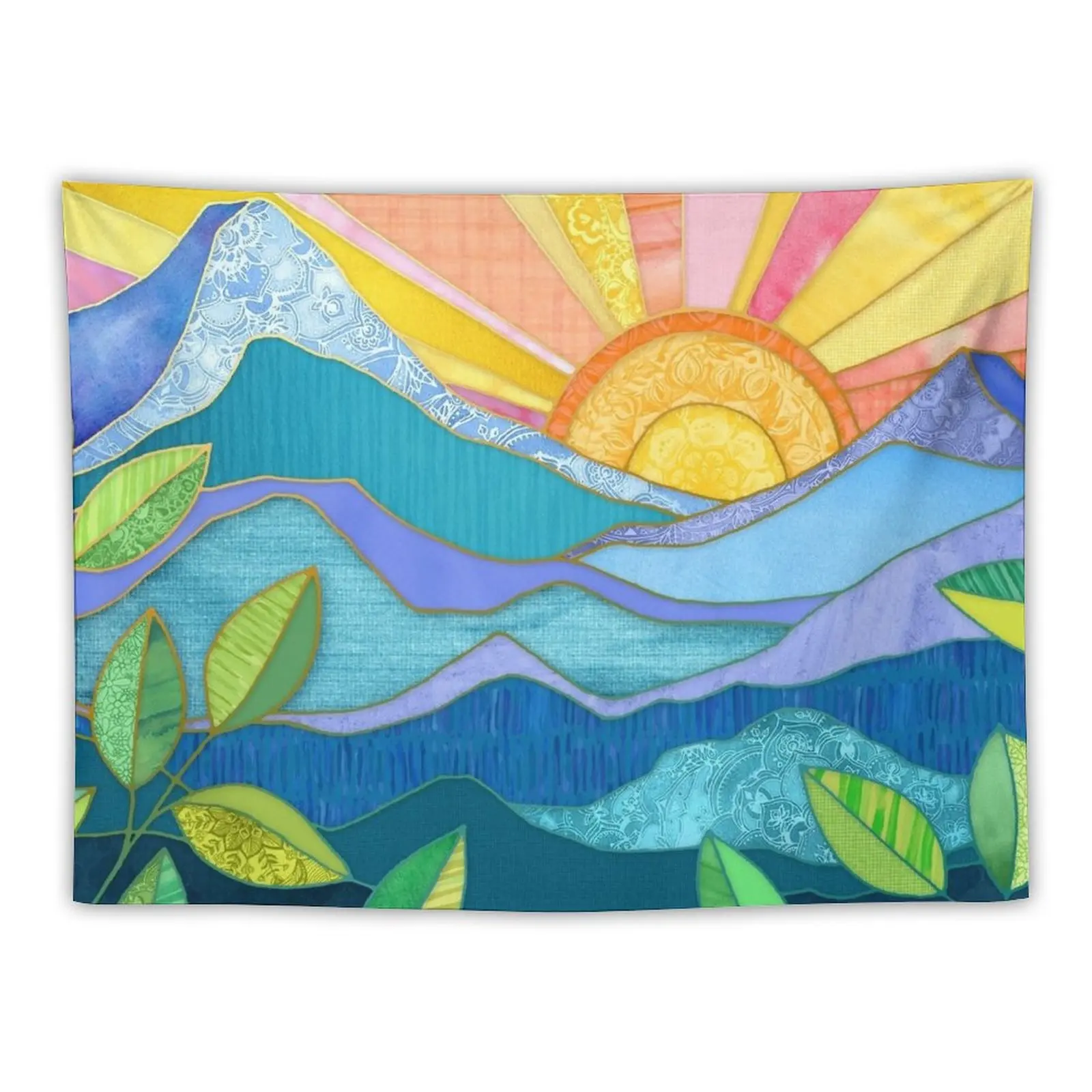 

Sunset Through The Leaves Tapestry Kawaii Room Decor Bed Room Decoration Aesthetic Home Decor Wall Carpet Tapestry