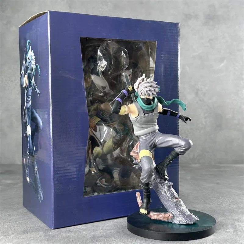 Figura de Anime Naruto Hatake Kakashi de 21 cm, Versión Anbu Black Ops Figura de acción, modelo de PVC, estatua, juguetes, decoración de escritorio, regalos coleccionables en caja