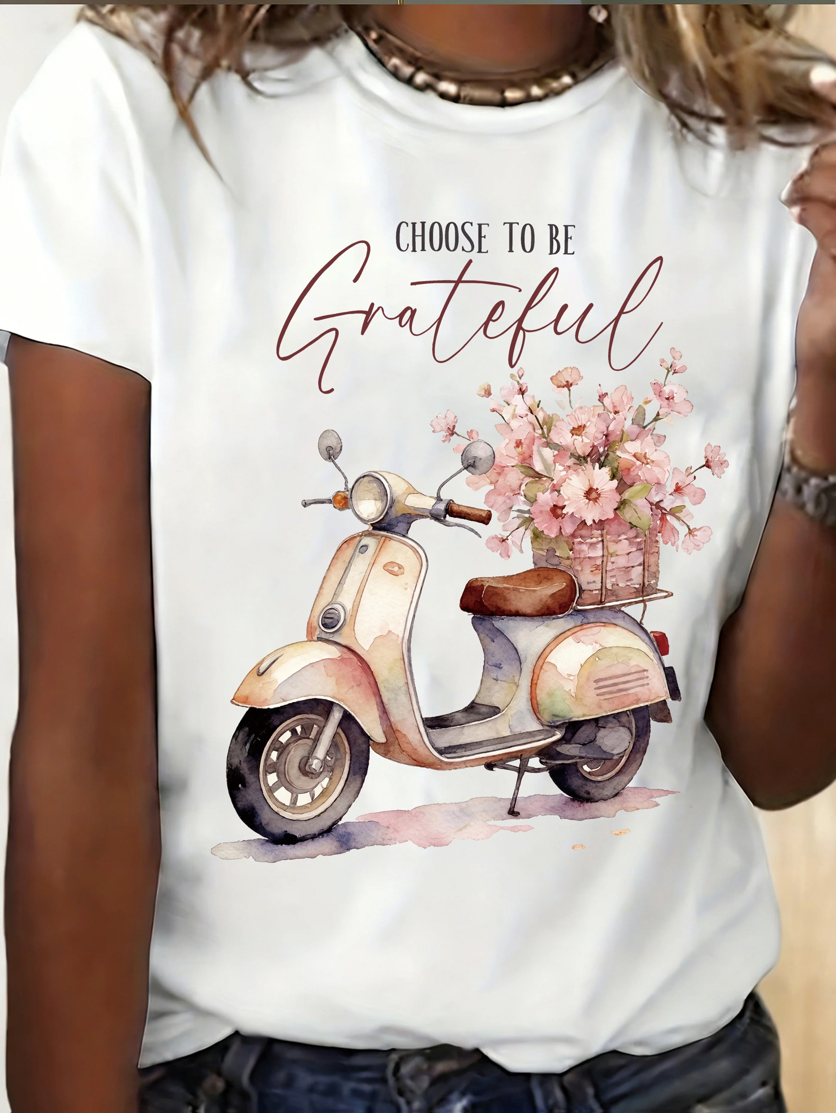 Women's Electric Vehicle T-shirt Casual Short-sleeve Retro Fashion Tees Tops Graphic Vintage T Shirt Clothes Ourfit Female 90s