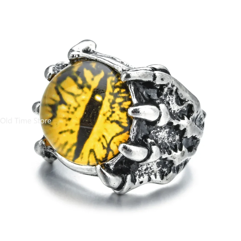 New Retro Jewelry Rings Gothic Rings Unisex Punk Skull Rock Hip Hop Adjustable Gift Jewelry Evil Eye/Dragon Claw