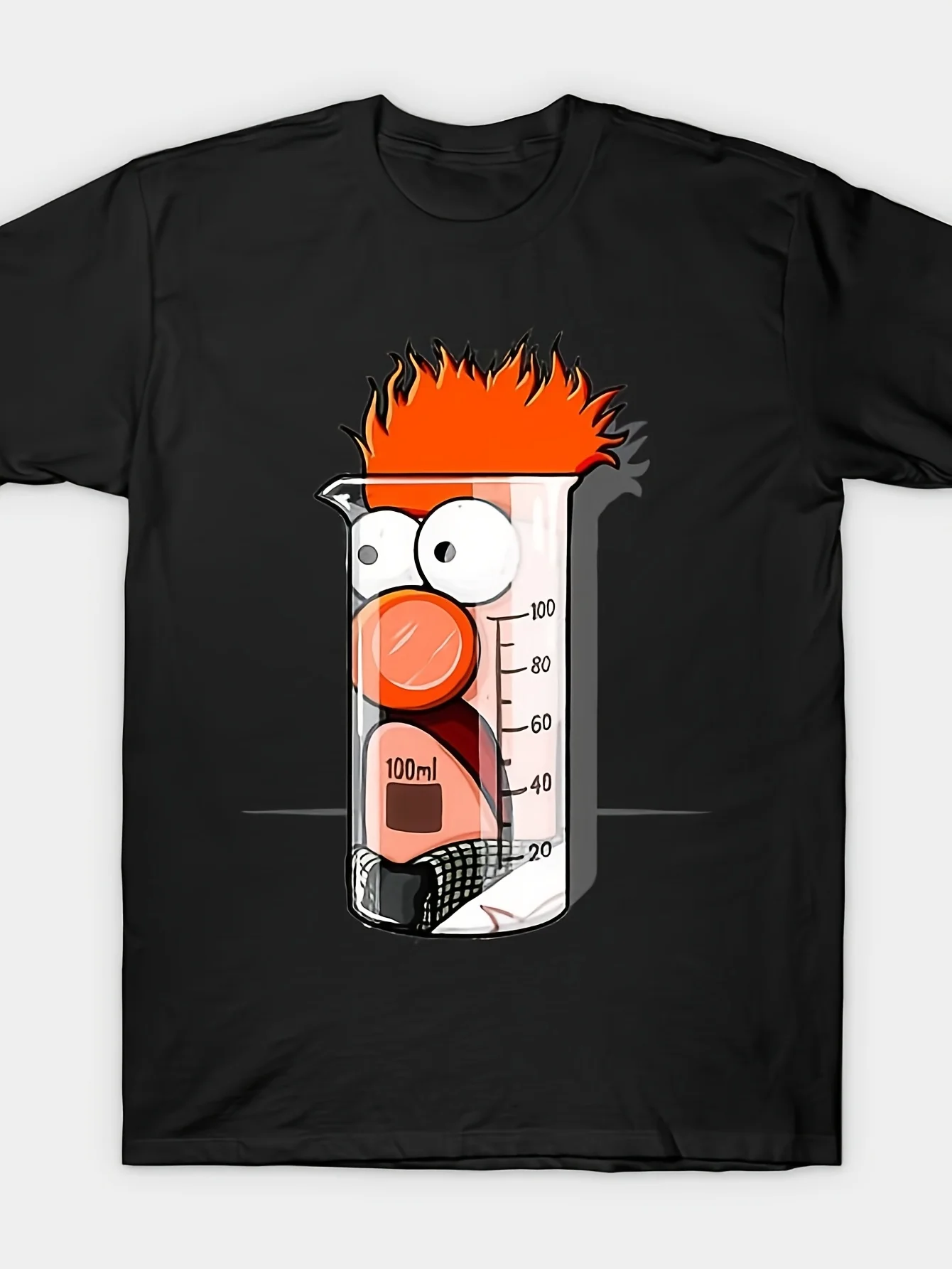 

Мужская футболка в стиле ретро Beaker Muppets с научным рисунком, 100, хлопковая легкая дышащая футболка с винтажным мультяшным дизайном