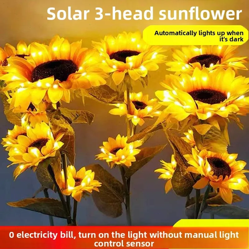 

Solar Sunflower Light Outdoor Courtyard Villa Balcony Garden Simulation Sunflower Decoration Lawn Night Light Garden Decoration