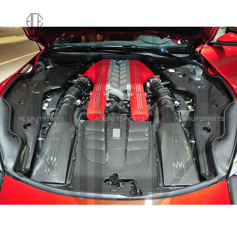 For Ferrari F12 ENGINE NACELLE High Quality Dry Carbon Fiber Engine Compartment Trims Replace Parts 2013+