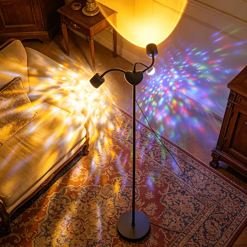 Water ripple floor lamp ambient light Internet celebrity sunset water pattern light live led lamp bedroom living room