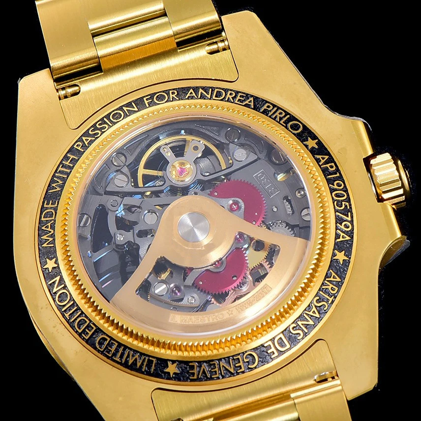 Luxury Custom DIY Designer Gold Watch Hollow Tourbillon Automatic Mechanical Watch For Men