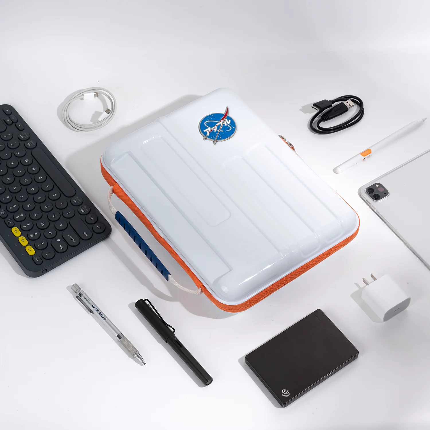 GeekShare iPad Pro worek do przechowywania biała przestrzeni kosmicznej 11 cal klawiatury Air4 twarda osłona torba ochronna torebka Anti-jesień wysokiej jakości