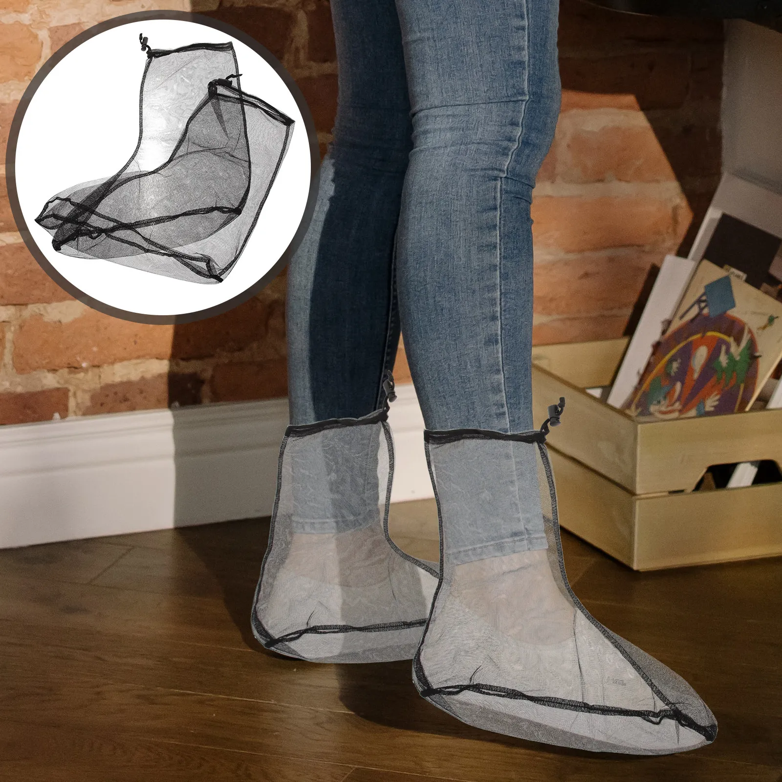 1Pair Jungle Safety Feet Cover Puncture-Proof Non-Slip Outdoor Socks for Camping Fishing Gardening Housekeeping Planting