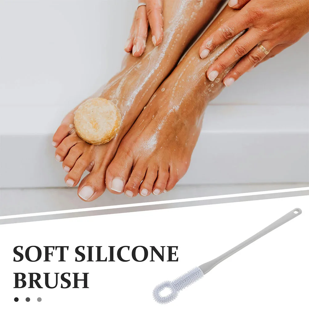 2Pcs Foot Scrubber Soft Bristle Toe Gap Cleaning Brush Long Handle Comfortable Grip Multi-Use Shower Foot Cleaner Brush