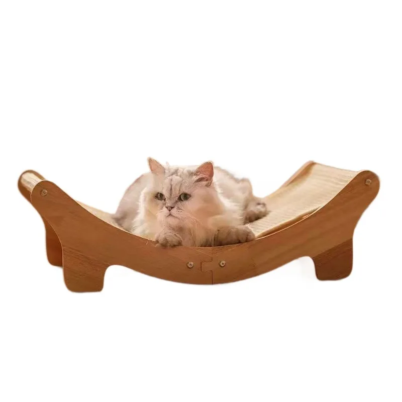 Wooden cat scratching indoor cat claw grinding board integrated rest recliner household pet toy