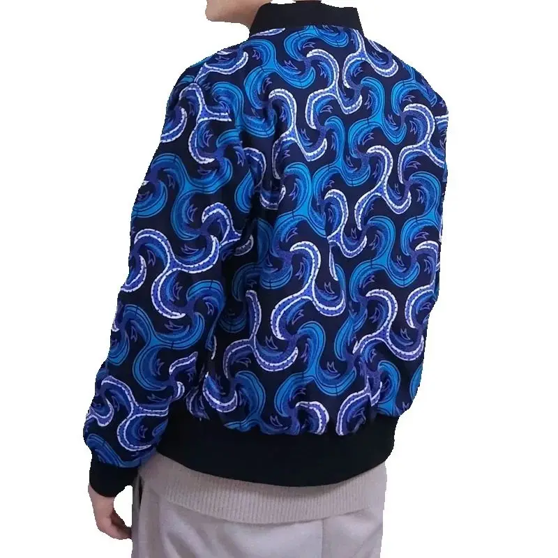 سترة بيسبول للرجال من هوت كوتور بتصميم أصلي على الموضة النيجيرية مصممة خصيصًا بطباعة ملونة معطف أفريقي قصير #4