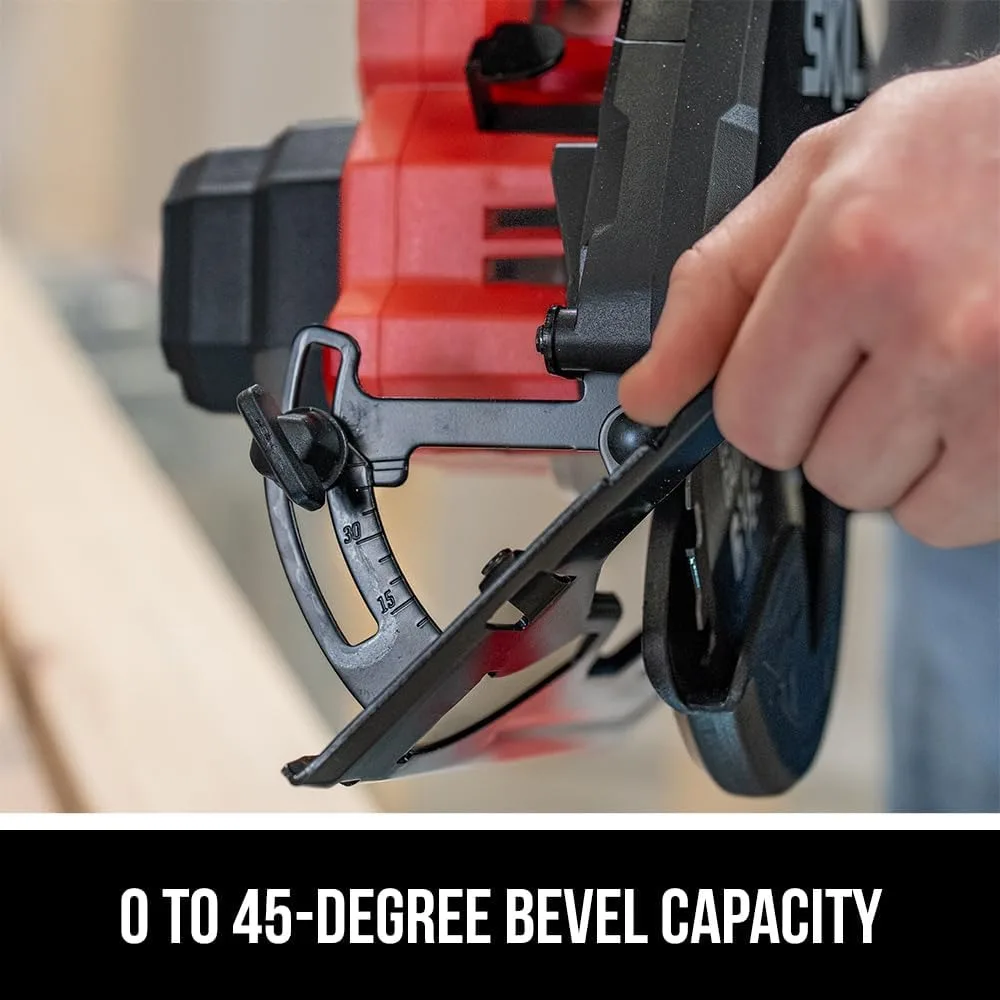 Kit sega circolare compatta a batteria da 20 V per il taglio del legno con 6-1/2 pollici. Lama, batteria da 2,0 Ah e caricabatterie