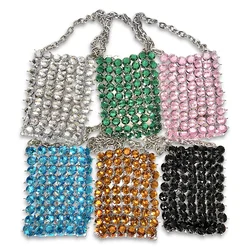 24 summer new niche candy color handmade woven crystal bag, retro fairy beaded bag, transparent diagonal cross phone bag
