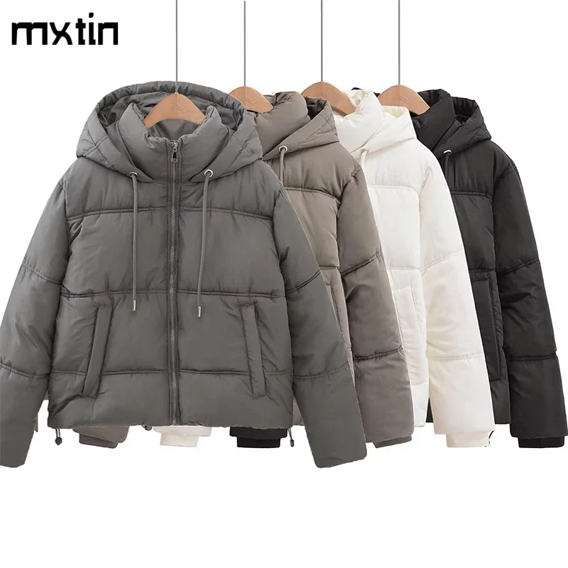 Frauen Winter Mantel Vintage Lose Mit Kapuze Baumwolle Gefütterte Jacken Mode Warme Dicke Parkas Weibliche Oberbekleidung Casual frauen Kleidung