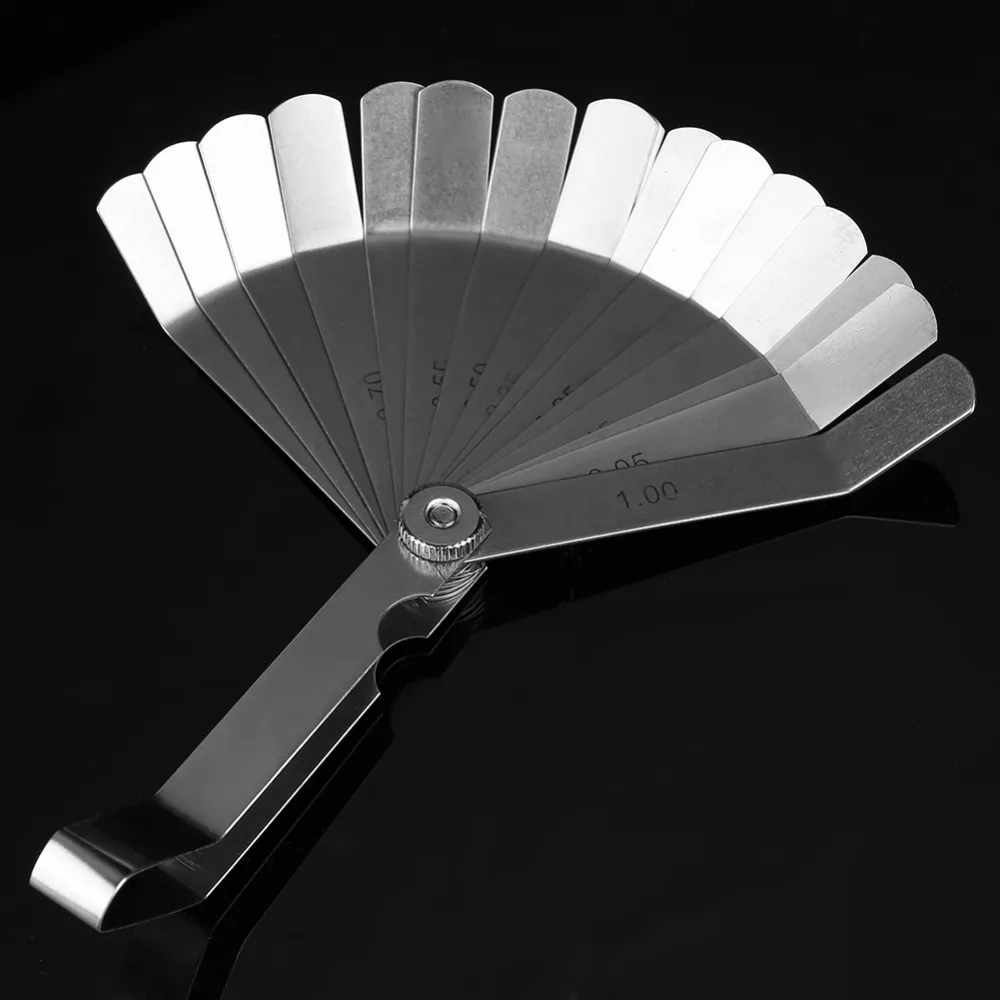 6 Blades Feeler Gauge Stainless Steel Metric Feeler Gauge Set 0.05-1.00MM Curved Steel Measuring Tool For Valve Adjustment