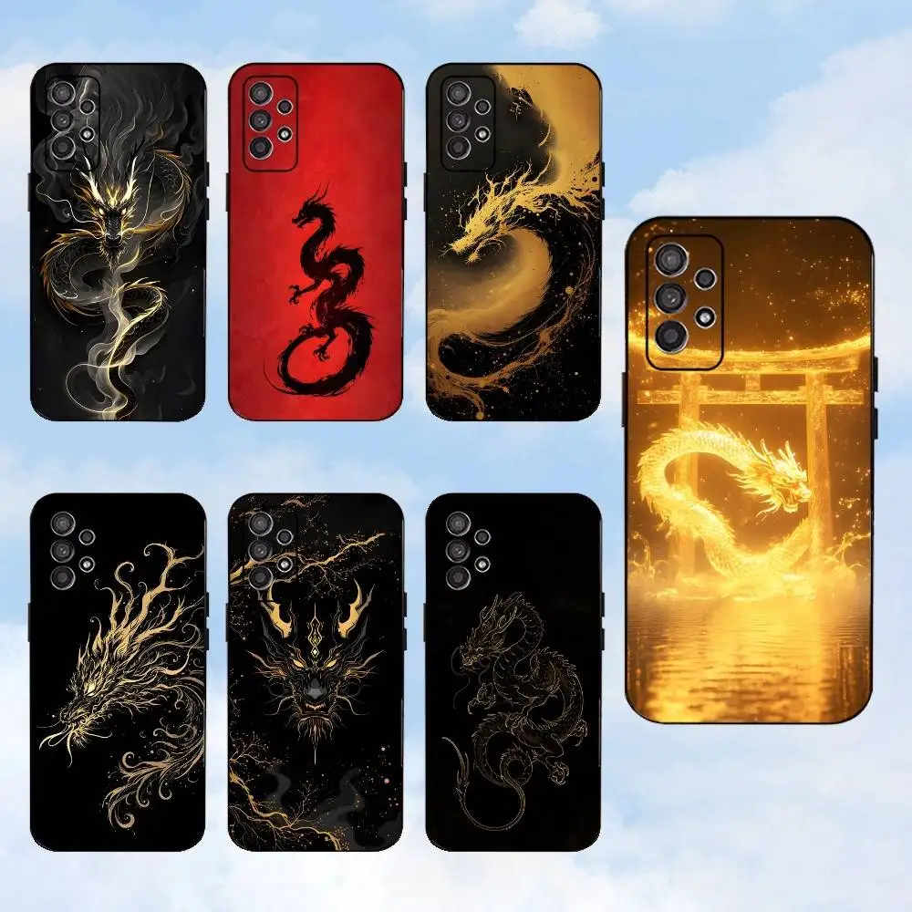 

Luxury Dragon Embossed Phone Case For Samsung S25,S24,S23,S22,S21,S20,S10,Ultra,Plus,Lite,FE,Soft Silicone Black Cover