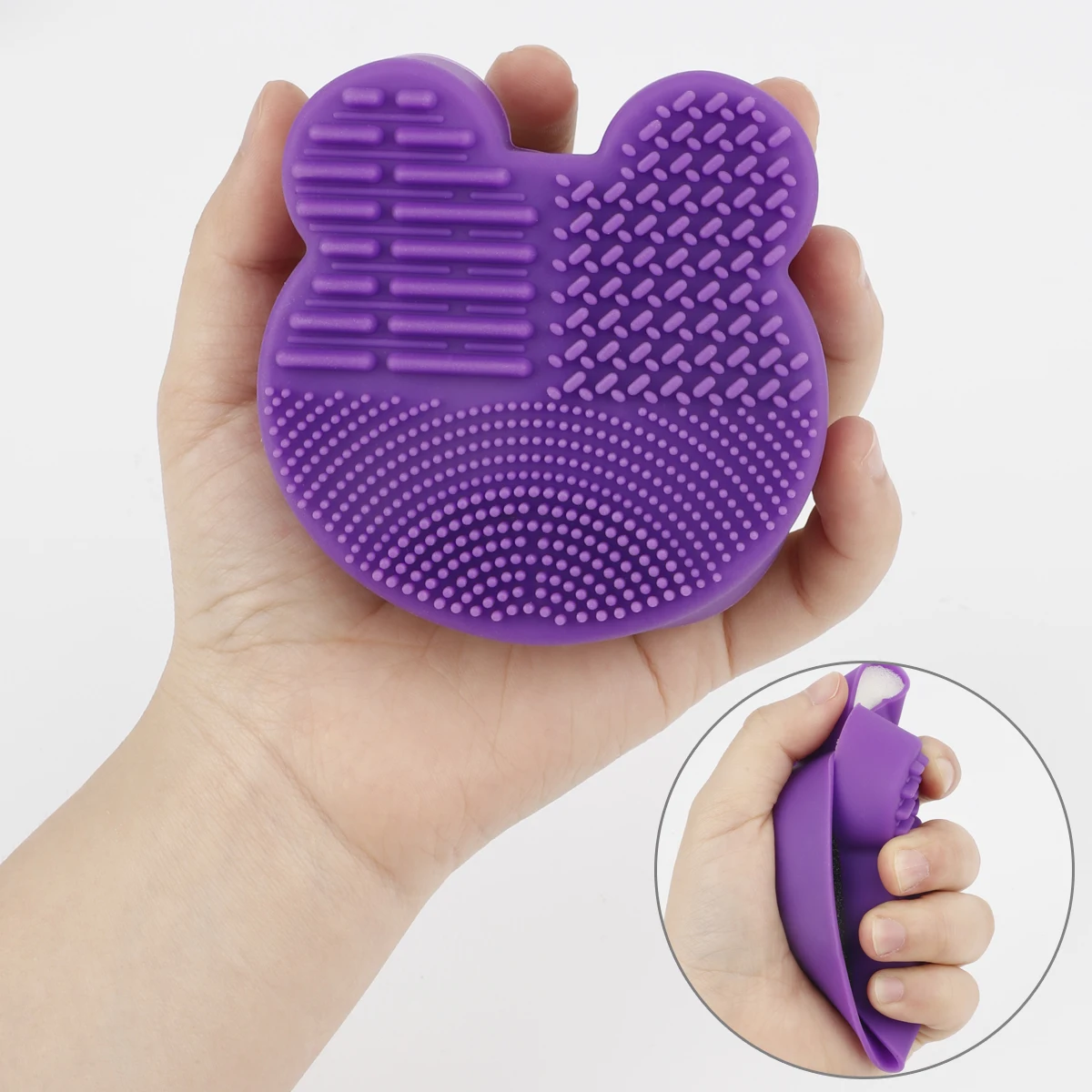 1pcs Silicon Brush Cleaning Mat with Brush Drying Brush Cleaner Mat with Makeup Brush CleanedRemoval Tool