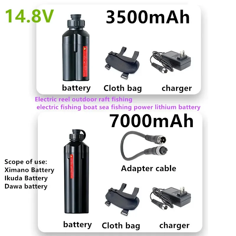 

100% high-quality 14.8V 3500-7000mAh electric reel outdoor raft fishing electric fishing reel sea fishing power lithium battery