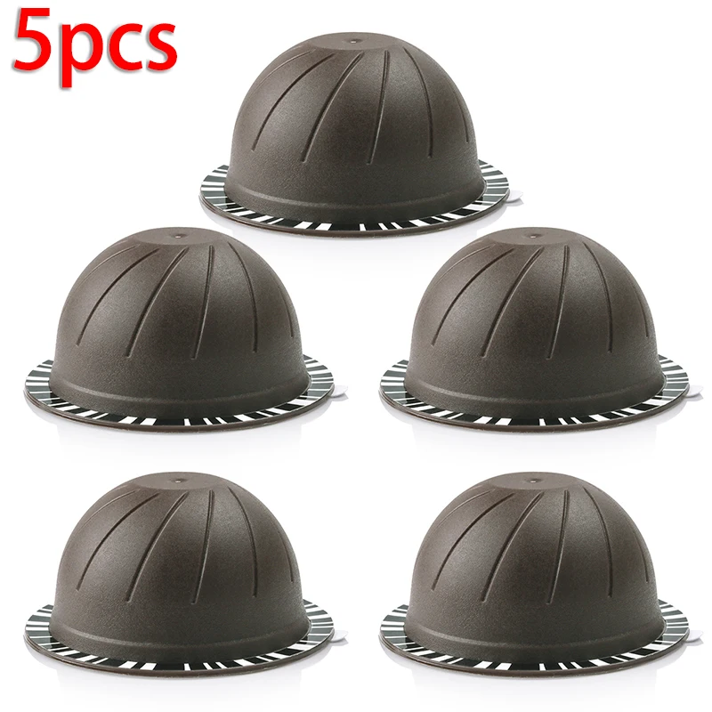 

5Pcs Reusable Refill Coffee Capsule W/ Aluminum Foil for Nespresso Vertuo Convenient for Delonghi ENV150 BNV450WHT1BUC1