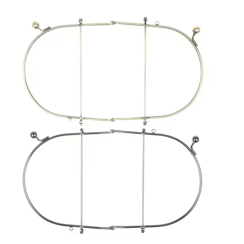 Versatile 15CM Kiss Clasp Handbag with Metal Frame Perfect for Formal Events & Outings