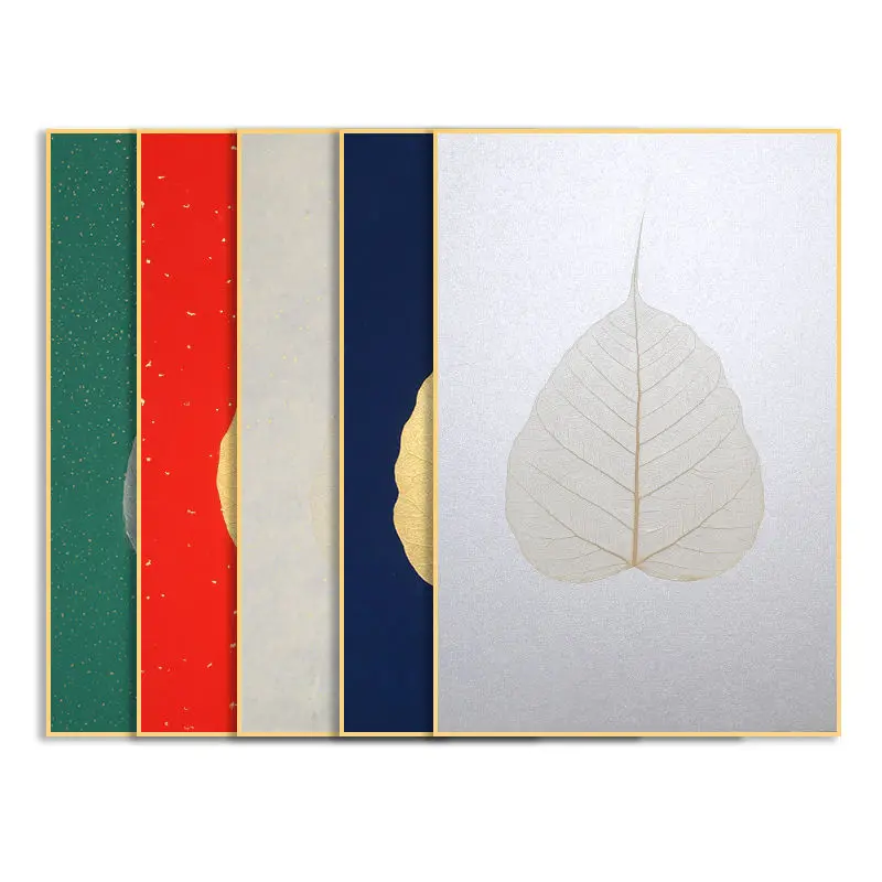 Ripe Rice Paper Cards Natural Bodhi Leaf Xuan Paper Card Small Regular Script Calligraphy Papel Arroz Meticulous Painting Papier