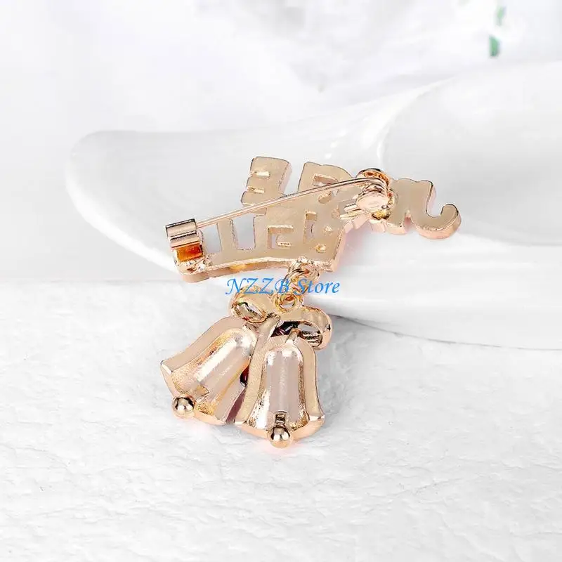 

T21F Xmas Bells Brooch Pin Christmas Tree Pin Jewelry Merry Christmas Brooch
