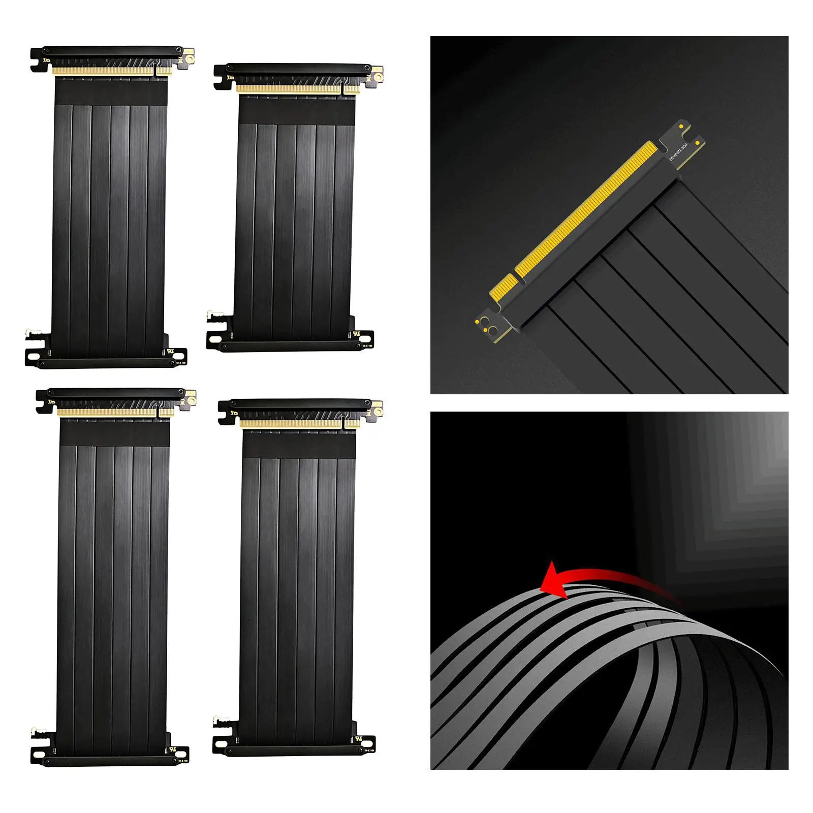 

90 Degree Full .0 PCIE X16 Riser Cable PCIE Extender with Antijam