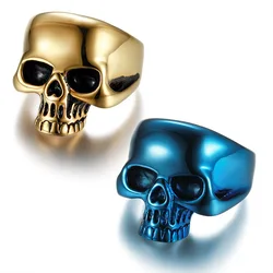 Skull Head Men Rings Stainless Steel Women Jewelry Vintage Punk Rock Cool Stuff Fashion Accessories Halloween Gift Wholesale