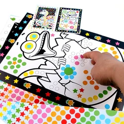 10 Sheets/Lot Funny Puzzle Dot Stickers For Kids Cute Cartoon Animal Drawing Mosaic Sticker Children Early Educational Patience