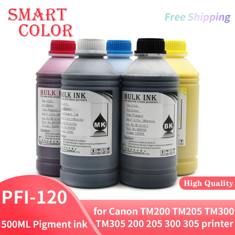 500ML Pigment Ink For Canon PFI-107 PFI-120 PFI-320 PFI-102 PFI-104 PFI-707 PFI-710 PFI-206 PFI-306 TM-200 TM-300 PF670 iPF680