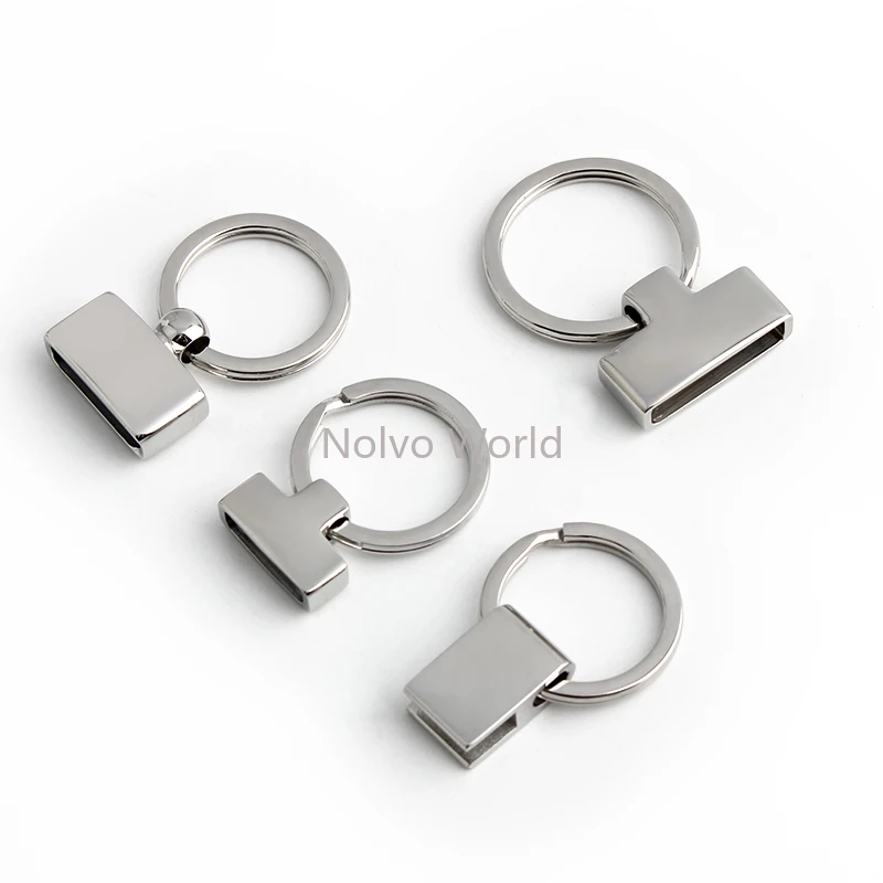 21/18/15/12MM Stainless Steel Metal Split Rings Keychain For DIY Bags Strap Webbing Stopper Ring Chain Holder Hooks Accessories