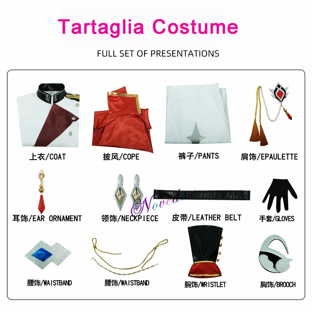 Tartaglia Xiao Cosplay Costume pour hommes et femmes, perruque, chaussures, vêtements d'anime, jeu, déconnexion, orchestre, interdit, 2023