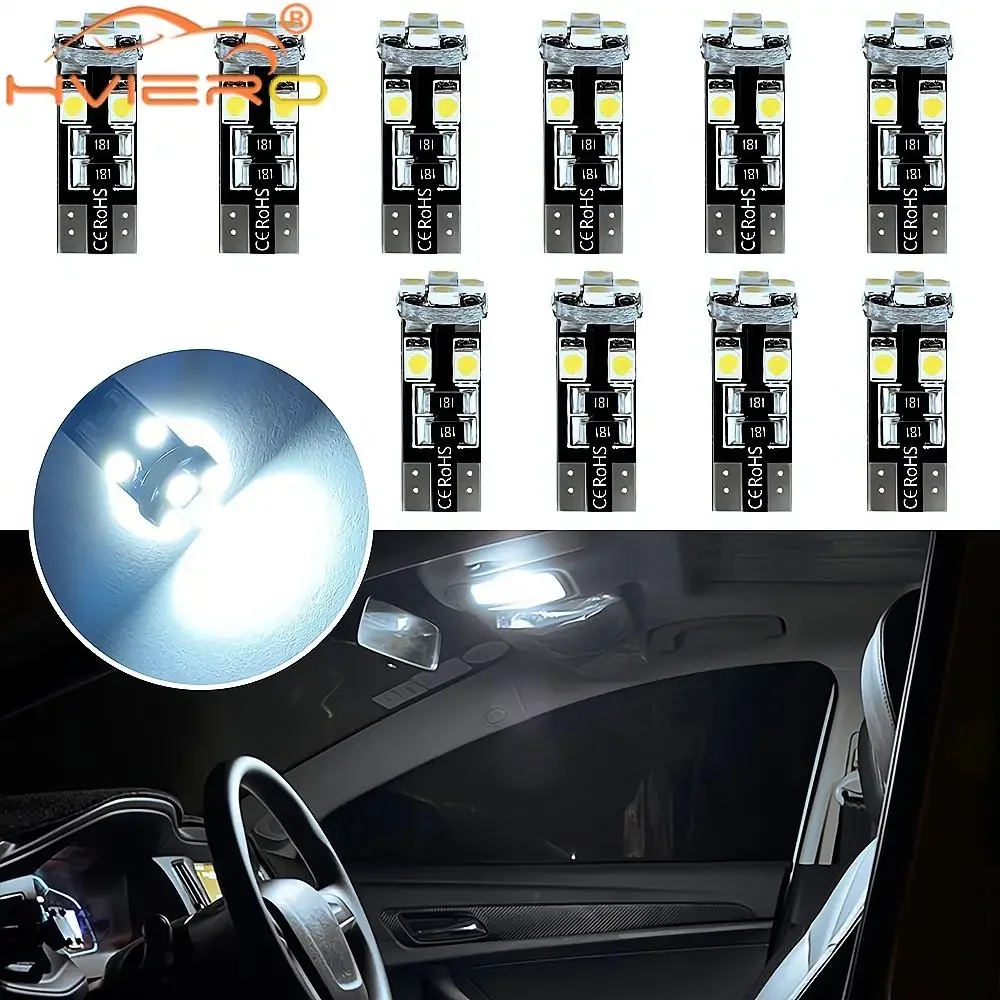 10X Car Led Canbus Xenon White T10 194 W5W Turn Signal No Error Free Interior Reading Light Tail Bulb Backup Lights Parking Lamp