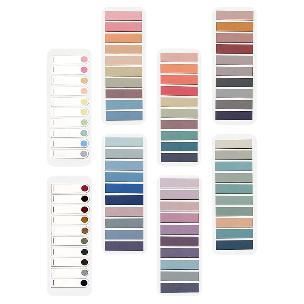 8 Books Highlighter Tabs Colorful Sticky Notes Portable Strips Stickers Practical Reading Bookmark 15X55X1CM Bookmarks Student