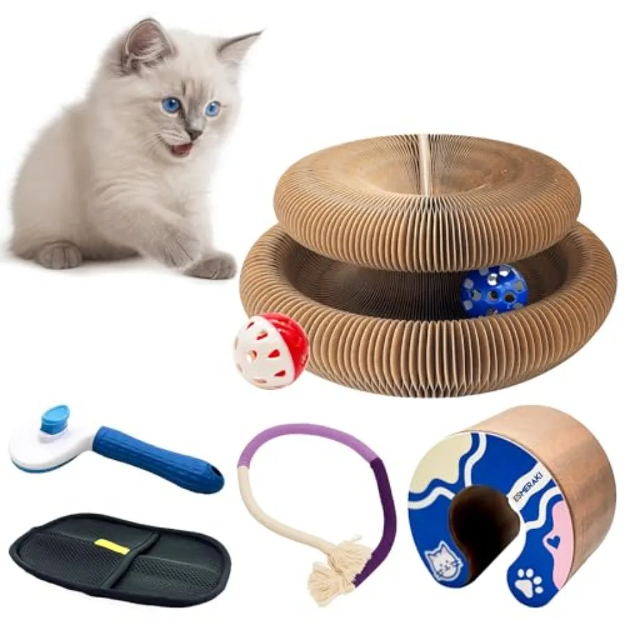 

Гибкий набор-когтеточка для кошек со встроенной шариковой дорожкой - Интерактивные игрушки-волшебные органы для кошек, меняющие форму, для домашних кошек - Corr