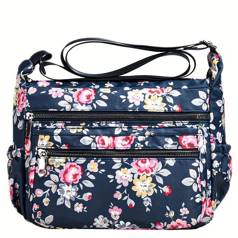 حقيبة كروس نسائية فاخرة 2025، حقيبة يد من النايلون ذات سعة كبيرة مع سحاب، متسوق كاجوال متعدد الوظائف للعمل وعطلة نهاية الأسبوع ​