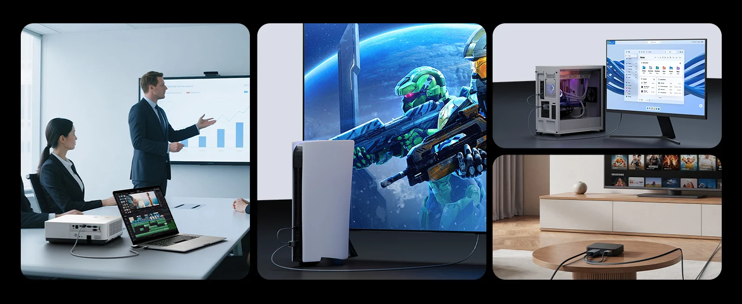 ULT-unite Aktives HDMI-zu-DP-Kabel 4K 60Hz, 2K@120Hz Einweg-HDMI-Quelle zu DisplayPort-Monitor-Adapter DisplayPort-Kabel für PS5 – Detail 11