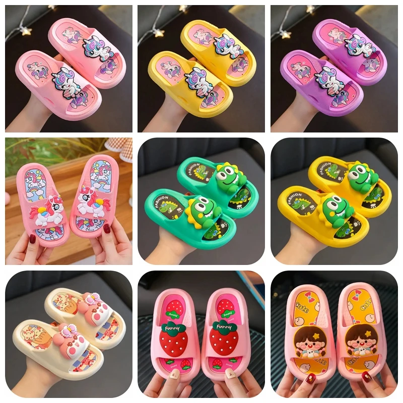 

Children Summer Cartoon Mickey Mouse Print Baby Boys Girls Slippers Kids Antiskid Soft House Slipper Indoor Outdoor Beach Shoes